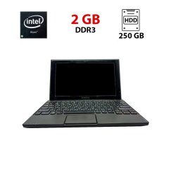 Нетбук Б класс Packard Bell SJ06_PT / 10.1" (1024x600) TN / Intel Atom N570 (2 (4) ядра по 1.66 GHz) / 2 GB DDR3 / 250 GB HDD / Intel HD Graphics / WebCam / АКБ не держит