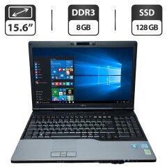 Ноутбук Б-клас Fujitsu LifeBook E782 / 15.6" (1366x768) TN / Intel Core i5-3320M (2 (4) ядра по 2.6 - 3.3 GHz) / 8 GB DDR3 / 128 GB SSD / Intel HD Graphics 4000 / WebCam / Без АКБ