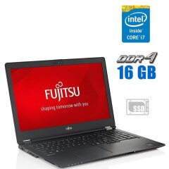 Ноутбук Fujitsu LifeBook U757 / 15.6" (1366x768) TN / Intel Core i7-6500U (2 (4) ядра по 2.5 - 3.1 GHz) / 16 GB DDR4 / 512 GB SSD / Intel HD Graphics 520 / WebCam