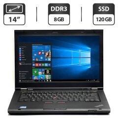 Ноутбук Lenovo ThinkPad T430 / 14" (1366x768) TN / Intel Core i5-3320M (2 (4) ядра по 2.6 - 3.3 GHz) / 8 GB DDR3 / 120 GB SSD / Intel HD Graphics 4000 / DVD-ROM / VGA