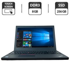 Ноутбук Lenovo ThinkPad T560 / 15.6" (1920x1080) IPS Touch / Intel Core i5-6300U (2 (4) ядра по 2.4 - 3.0 GHz) / 8 GB DDR3 / 256 GB SSD / Intel HD Graphics 520 / WebCam / HDMI