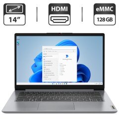 Новий ультрабук Lenovo IdeaPad 1 14IGL7 / 14" (1366x768) TN / Intel Pentium Silver N5030 (4 ядра по 1.1 - 3.1 GHz) / 4 GB DDR4 / 128 GB eMMC / Intel UHD Graphics 605 / WebCam / HDMI