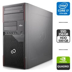 Комп'ютер Fujitsu Esprimo P710 E90 Tower / Intel Core i7-3770S (4 (8) ядра по 3.1 - 3.9 GHz) / 16 GB DDR3 / 256 GB SSD + 500 GB HDD / nVidia Quadro 2000, 1 GB GDDR5, 128-bit / DVD-ROM