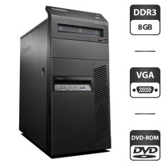 Комп'ютер Lenovo ThinkCentre М83 Tower / Intel Core i3-4130 (2 (4) ядра по 3.4 GHz) / 8 GB DDR3 / 320 GB HDD NEW / Intel HD Graphics 4400 / DVD-ROM / VGA 