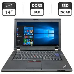 Ноутбук Б-класс Lenovo ThinkPad L420 / 14" (1366x768) TN / Intel Core i5-2430M (2 (4) ядра по 2.4 - 3.0 GHz) / 8 GB DDR3 / 240 GB SSD / Intel HD Graphics 3000 / WebCam