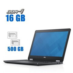 Ноутбук Б-класс Dell Latitude E5570 / 15.6" (1366x768) TN / Intel Core i3-6100U (2 (4) ядра по 2.3 GHz) / 16 GB DDR4 / 256 GB SSD M.2 + 500 GB HDD / Intel HD Graphics 520 / WebCam