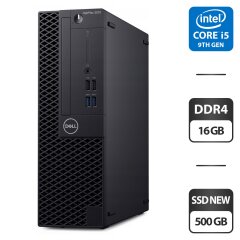 Компьютер Dell OptiPlex 3070 SFF / Intel Core i5-9500 (6 ядер по 3.0 - 4.4 GHz) / 16 GB DDR4 / 500 GB SSD NEW / Intel UHD Graphics 630 / HDMI / Windows 10 Pro