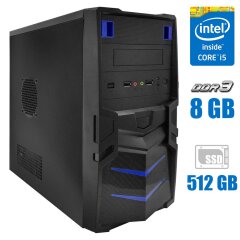 Компьютер Ezcool MQ360B Tower NEW / Intel Core i5-2400 (4 ядра по 3.1 - 3.4 GHz) / 8 GB DDR3 / 512 GB SSD NEW / 400W NEW