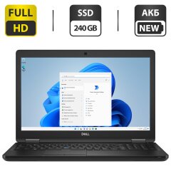 Ультрабук Б-класс Dell Latitude 5590 / 15.6" (1920x1080) IPS / Intel Core i5-8350U (4 (8) ядра по 1.7 - 3.6 GHz) / 16 GB DDR4 / 240 GB SSD / Intel UHD Graphics 620 / WebCam / HDMI / АКБ
