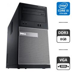 Компьютер Dell OptiPlex 3010 Tower / Intel Core i5-3470 (4 ядра по 3.2 -3.6 GHz) / 8 GB DDR3 / 500 GB HDD / Intel HD Graphics 2500 / DVD-ROM