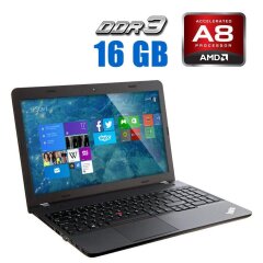 Ноутбук Б-клас Lenovo ThinkPad E555 / 15.6" (1366x768) TN / AMD A8-7100 (4 ядра по 1.8 - 3.0 GHz) / 16 GB DDR3 / 512 GB SSD / AMD Radeon R5 Graphics / WebCam