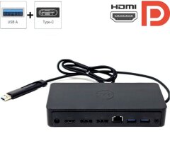 Док-станция Dell D6000 / USB 3.0, USB Type-C / HDMI, DisplayPort / Gigabit Ethernet