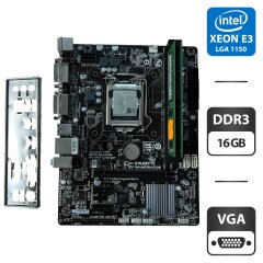 Комплект: Материнская плата Gigabyte GA-H81M-D2W / Intel Xeon E3-1268L v3 (4 (8) ядра по 2.3 - 3.3 GHz) / 16 GB DDR3 / Socket LGA 1150 / Задняя заглушка