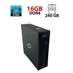 Компьютер Fujitsu Esprimo Q556/2 USDT / Intel Core i5-6500 (4 ядра по 3.2 - 3.6 GHz) / 16 GB DDR4 / 240 GB SSD / Intel HD Graphics 530 / DisplayPort