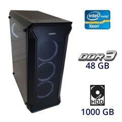 Сервер Midi-Tower Vinga / 2x Intel Xeon X5675 (6 (12) ядер по 3.06 - 3.46 GHz) / 48 GB DDR3 / 1000 GB HDD / 650W