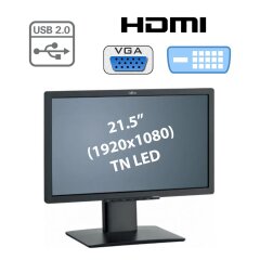 Монитор Fujitsu B22T-7 / 21.5" (1920x1080) TN LED / 1x HDMI, 1x DVI-D, 1x VGA, USB-Hub, 2x Audio Ports / встроенные колонки 2x 1.5W