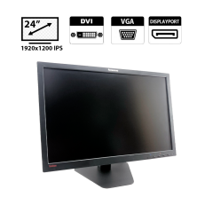 Монитор Lenovo ThinkVision LT2452pwC / 24" (1920x1200) IPS WLED / VGA, DVI, DisplayPort