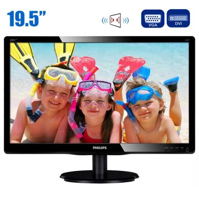 Монитор Philips 200V4LAB / 19.5" (1600x900) TN+film / DVI, VGA / Встроенные колонки 2x 2W 