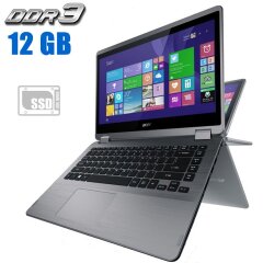 Ноутбук-трансформер Acer Aspire R14 / 14" (1366x768) TN Touch / Intel Core i3-4030U (2 (4) ядра по 1.9 GHz) / 12 GB DDR3 / 240 GB SSD / Intel HD Graphics 4400 / WebCam
