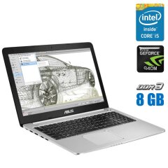 Ноутбук Asus K501LB / 15.6" (1920x1080) TN / Intel Core i5-5200U (2 (4) ядра по  2.2 - 2.7 GHz) / 8 GB DDR3 / 120 GB SSD + 1000 GB HDD / nVidia GeForce 940M, 2 GB DDR3, 64-bit / WebCam / АКБ не держит