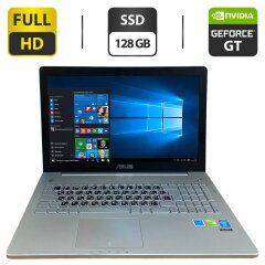Ноутбук Б-клас Asus N550J / 15.6" (1920x1080) TN / Intel Core i7-4700HQ (4 (8) ядра по 2.4 - 3.4 GHz) / 16 GB DDR3 / 128 GB SSD / nVidia GeForce GT 750M, 2 GB GDDR5, 128-bit / WebCam