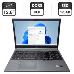Ноутбук Б-клас Fujitsu LifeBook E754 / 15.6" (1366x768) TN / Intel Core i5-4300M (2 (4) ядра по 2.6 - 3.3 GHz) / 8 GB DDR3 / 128 GB SSD / Intel HD Graphics 4600 / WebCam / Без АКБ