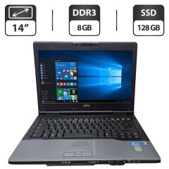 Ноутбук Б-клас Fujitsu LifeBook S782 / 14" (1366x768) TN / Intel Core i5-3320M (2 (4) ядра по 2.6 - 3.3 GHz) / 8 GB DDR3 / 128 GB SSD / Intel HD Graphics 4000 / WebCam / Без АКБ