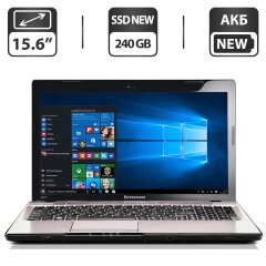 Ноутбук Lenovo IdeaPad Z570 / 15.6" (1366x768) TN / Intel Core i7-2670QM (4 (8) ядра по 2.2 - 3.1 GHz) / 8 GB DDR3 / 240 GB SSD NEW / nVidia GeForce GT 540M, 2 GB GDDR3, 128-bit / WebCam / DVD-ROM / АКБ NEW + Бездротова мишка