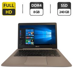 Ультрабук Asus ZenBook UX310UA / 13.3" (1920x1080) TN / Intel Core i3-6100 (2 (4) ядра по 3.7 GHz) / 8 GB DDR4 / 240 GB SSD / Intel HD Graphics 530 / WebCam