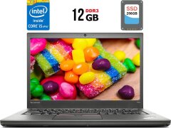 Ультрабук Б-клас Lenovo Thinkpad T450s / 14'' (1600x900) TN / Intel Core i5-5300U (2 (4) ядра по 2.3 - 2.9 GHz) / 12 GB DDR3 / 256 GB SSD / Intel HD Graphics 5500 / WebCam / miniDP / Два АКБ