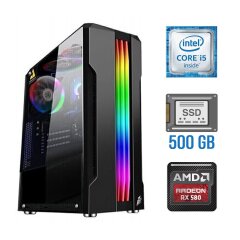 Ігровий ПК Tower / Intel Core i5-6400 (4 ядра по 2.7 - 3.3 GHz) / 16 GB DDR4 / 500 GB SSD / AMD Radeon RX 580, 8 GB GDDR5, 256-bit