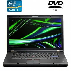 Ноутбук Б-клас Lenovo ThinkPad T520 / 15.6" (1600x900) TN / Intel Core i5-2410M (2 (4) ядра по 2.3 - 2.9 GHz) / 8 GB DDR3 / 500 GB HDD / Intel HD Graphics 3000 / WebCam / DVD-RW / DisplayPort