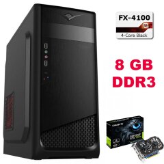 Игровой ПК Tower / AMD FX-4100 (4 ядра по 3.6 - 3.8 GHz) / 8 GB DDR3 / 500 GB HDD / nVidia GeForce GTX 750 Ti 2GB GDDR5 / БП 400W