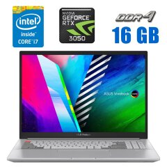 Ігровий ноутбук Asus Vivobook Pro 16X (N7600P) / 16" (2560x1600) IPS / Intel Core i7-11370H (4 (8) ядра по 3.0 - 4.8 GHz) / 16 GB DDR4 / 512 GB SSD M.2 / nVidia GeForce RTX 3050, 4 GB GDDR6, 128-bit / WebCam / Win 11 Home 