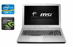 Игровой ноутбук Б-класс MSI PE60 7RD / 15.6" (1920x1080) IPS / Intel Core i7-7700HQ (4 (8) ядра по 2.8 - 3.8 GHz) / 16 GB DDR4 / 128 GB SSD + 1000 GB HDD / nVidia GeForce GTX 1050, 2 GB GDDR5, 128-bit / WebCam / HDMI