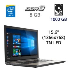 Ігровий ноутбук Toshiba Satellite S55-C5360 / 15.6" (1366x768) TN LED / Intel Core i7-6500U (2 (4) ядра по 2.5 - 3.1 GHz) / 8 GB DDR3 / 1000 GB HDD / nVidia GeForce 930M, 2 GB DDR3, 64-bit / WebCam / DVD-RW