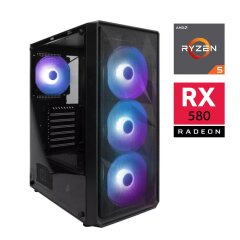 Ігровий ПК 1stPlayer FD3-4F2(AP)-BK Black FORSAGE Tower / AMD Ryzen 5 3600 (6 (12) ядер по 3.6 - 4.2 GHz) / 16 GB DDR4 / 480 GB SSD / AMD Radeon RX 580, 8 GB GDDR5, 256-bit