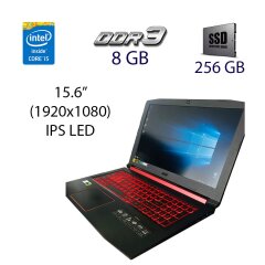 Игровой ноутбук Acer Nitro 5 AN515 / 15.6 "(1920x1080) IPS LED / Intel Core i5-7300HQ (4 ядра по 2.5 - 3.5 GHz) / 8 GB DDR3 / 256 GB SSD / nVidia GeForce GTX 1050, 2 GB GDDR5, 128-bit / WebCam + Мышка AD LIGHTWEIGHT Gaming Mouse RGB Crowfeather CORE