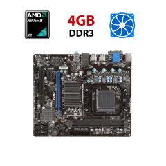 Комплект: Материнская плата MSI 760GM-P21 / AM3 / AMD Athlon II X2 245 (2 ядра по 2.9 GHz) / 4 GB DDR3 + Кулер