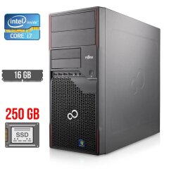 Компьютер Fujitsu Esprimo P700 E90+ Tower / Intel Core i7-2600 (4 (8) ядра по 3.4 - 3.8 GHz) / 16 GB DDR3 / 250 GB SSD / Intel HD Graphics 2000 / 280W / DVI / DisplayPort