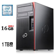 Комп'ютер Fujitsu Esprimo P757/E90+ Tower / Intel Core i5-6500 (4 ядра по 3.2 - 3.6 GHz) / 16 GB DDR4 / 1000 GB HDD / Intel HD Graphics 530 / 280W / DisplayPort / DVI