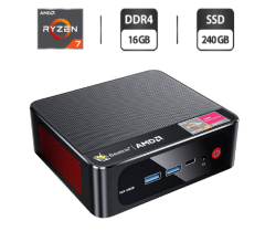 Неттоп Beelink SER5 PRO USFF / AMD Ryzen 7 5800H (8 (16) ядер по 3.2 - 4.4 GHz) / 16 GB DDR4 / 240 GB SSD / AMD Radeon RX Vega 8 Graphics / USB 3.1 / Wi-Fi / Bluetooth / Блок живлення в комплекті