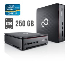 Неттоп Fujitsu Esprimo Q910 USFF / Intel Core i5-3470T (2 (4) ядра по 2.9 - 3.6 GHz) / 4 GB DDR3 / 250 GB SSD / Intel HD Graphics 2500 / DVI / DisplayPort