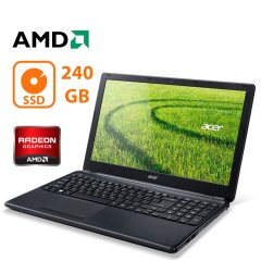 Ноутбук Acer Aspire E1-522 / 15" (1366x768) TN / AMD A4-7210 (4 (4) ядра по 1.8 - 2.2 GHz) / 4 GB DDR3 / 240 GB SSD / AMD Radeon R3 Graphics / WebCam