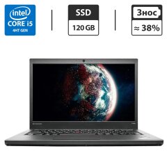 Ноутбук Б-клас Lenovo ThinkPad T440 / 14" (1366x768) TN / Intel Core i5-4300U (2 (4) ядра по 1.9 - 2.9 GHz) / 4 GB DDR3 / 120 GB SSD / Intel HD Graphics 4400 / WebCam