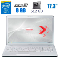 Ноутбук Toshiba Satellite C670 / 17.3" (1600x900) TN / Intel Core i3-2310M (2 (4) ядра по 2.1 GHz) / 8 GB DDR3 / 512 GB SSD NEW / Intel HD Graphics 3000 / WebCam