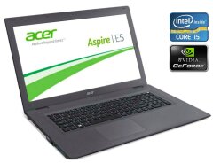 Игровой ноутбук Acer Aspire E5-574G-54Y2 / 15.6" (1920x1080) TN / Intel Core i5-6200U (2 (4) ядра по 2.3 - 2.8 GHz) / 8 GB DDR3 / 240 GB SSD / nVidia GeForce 940M, 2 GB DDR3, 64-bit / WebCam / DVD-ROM / Win 10 Home