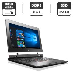 Ноутбук-трансформер Б-класс Lenovo ThinkPad Helix 20CH / 11.6" (1920x1080) TN Touch / Intel Core M-5Y10 (2 (4) ядра по 0.8 - 2.0 GHz) / 8 GB DDR3 / 256 GB SSD / Intel HD Graphics 5300 / WebCam / LTE / Windows 10 Pro + Клавиатура
