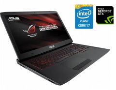 Игровой ноутбук Asus ROG G751JT / 17.3" (1920x1080) IPS / Intel Core i7-4710HQ (4 (8) ядра по 2.5 - 3.5 GHz) / 16 GB DDR3 / 480 GB SSD + 1000 GB HDD / nVidia GeForce GTX 970M, 3 GB GDDR5, 192-bit / WebCam / DVD-ROM / Win 10 Home