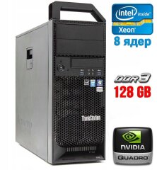 Робоча станція Lenovo ThinkStation S30 Tower / Intel Xeon E5-2670 (8 (16) ядер по 2.6 - 3.3 GHz) / 128 GB DDR3 / 1000 GB HDD / nVidia Quadro 2000, 1 GB GDDR5, 128-bit / 610W / DVI / DisplayPort